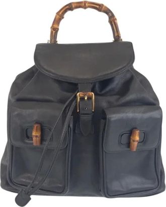 Gucci Pre-owned Backpacks, female, Black, Size: ONE SIZE Pre-owned Leather backpacks