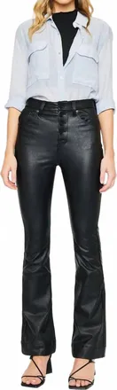 Kancan High Rise Faux Leather Bootcut Pants In Black
