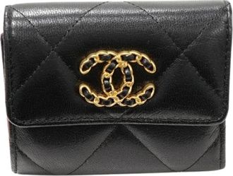 Chanel Pre-owned 19 Small Flap Wallet - Dames - Vintage Accessoires - Zwart - ONE Size - Vintage