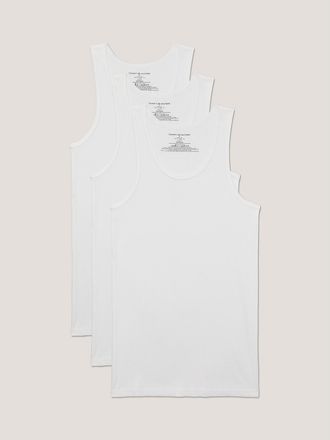 Tommy Hilfiger Mens Cotton Classics Tank Undershirt 3-Pack - White - S