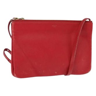 Celine Pre-owned Leather Cross Body Bag - Dames - Pre-owned - Rood - Maat: ONE Size Leer