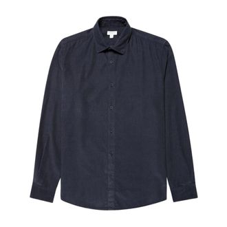 Sunspel Fine Cord overhemd - Heren - Overhemden - Blauw - Maat: L Katoen