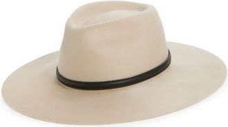 Janessa Leoné Beck Wool Felt Fedora in Pebble at Nordstrom, Size X-Large