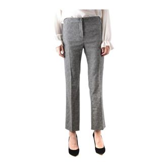 Moschino Broeken, Dames, Grijs, S, Wol, Straight Leg Pants