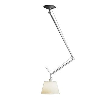 Artemide Tolomeo Decentrata Suspensione Pendelleuchte, Aluminium / Pergamentschirm Ø 36 cm