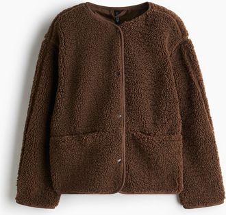 H&M Jacke aus Teddyfleece - Brown