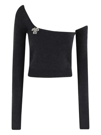 Blumarine one-shoulder embellished top - Black