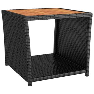 vidaXL Mesa De Centro Rat&aacute;n Negro Y Superficie Madera Maciza Acacia Vidaxl