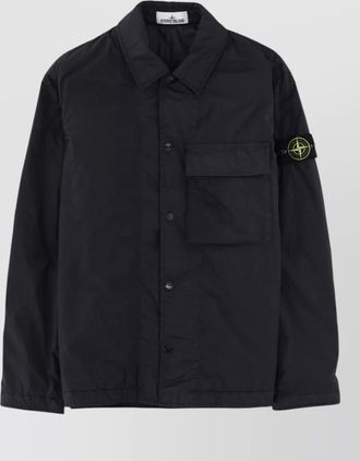 Stone Island padded overshirt jacket chest pocket detail