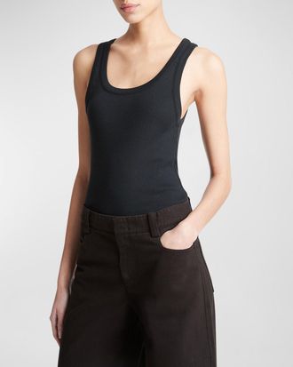 Vince Scoop-Neck Ribbed Tank Top