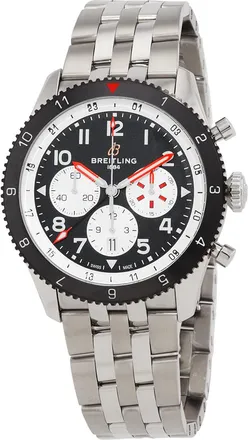 Breitling Pre-owned Breitling Chronograph Automatic Black Dial Mens Watch YB04451A1B1A1
