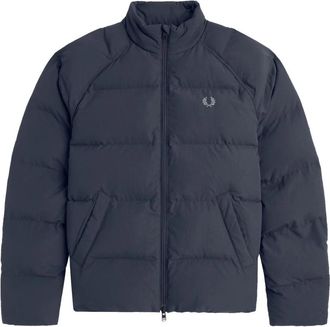 Fred Perry Gewatteerde Jas - Heren - Winterjassen - Blauw - M - Nylon - Jassen