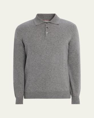 Brunello Cucinelli Mens Premium Cashmere Polo Sweater