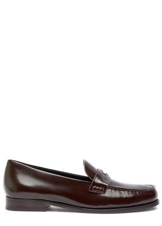 Tory Burch Classic Penny Glossed Leather Loafers - Brown - 40 (IT40/ UK7)