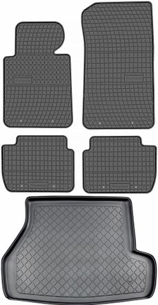 OEM Bmw Serie 3 E46 Familiar De 1998-2005, Juego - Alfombrillas De Goma Para Coche + Alfombrilla Para Maletero