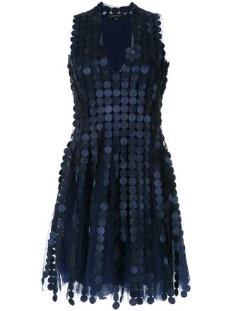Gloria Coelho embroidered A-line dress - Blue
