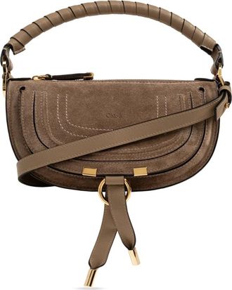 Chlo&eacute; Marcie Mini Schoudertas - Dames - Handtassen - Bruin - ONE Size - Katoen - Tassen