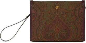 Etro Medium Paisley Jacquard Pouch - female - Etro - Clutches - Brown - ONE SIZE - Bags