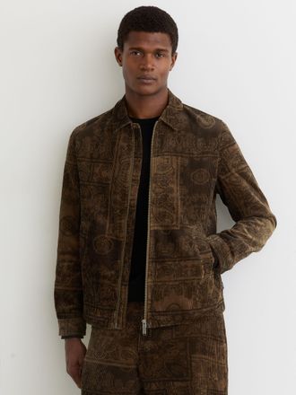 Les Deux Les Teak Paisley Corduroy Coach Jacket, XS