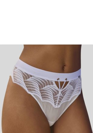 Lascana String LASCANA Marla, Damen, Gr. 40/42, weiss (wei&szlig;), Spitze, Obermaterial: 91% Polyamid, 9% Elasthan, k&ouml;rpernah, Unterhosen String, aus Spitze mit mo