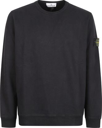 Stone Island Minimalist Black Cotton Sweatshirt