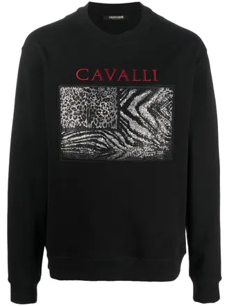 Roberto Cavalli Felpa con stampa - Nero