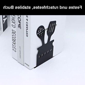 OEM Sujetalibros Met&aacute;licos - Aptos Para Estanter&iacute;as - 2 Unidades - Negros - Duraderos