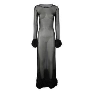 Marine Serre Dames, Jurken, Zwart, Maat: M Jersey