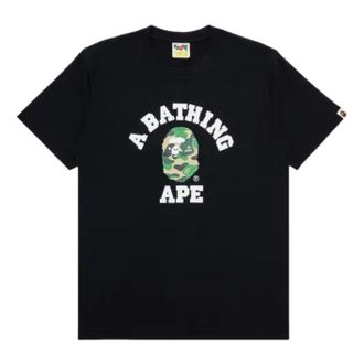 A Bathing Ape ABC Camo College T-Shirt Black Green 1M30110004-BLACK-GREEN