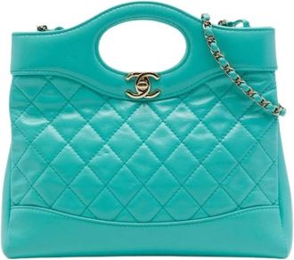 Chanel Pre-owned 31 Satchel - Dames - Vintage Handtas - Blauw - ONE Size - Leer - Vintage