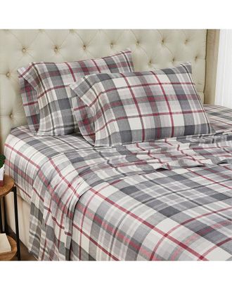Southshore Fine Linens Highland 300 Thread Count Cotton Extra Deep Pocket Plaid Sheet Set