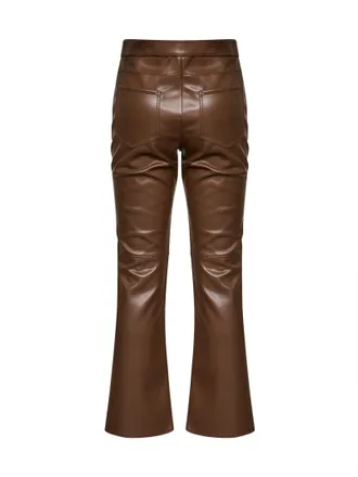 Max Mara Womens Trousers Smmsublime Mud Coated Brown Polyester