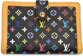 Louis Vuitton Noir Leather Wallet (Bi-Fold) (Pre-Owned)