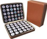 OEM Caja De Presentaci&oacute;n Marr&oacute;n Para 60 Diamantes De Piedras Preciosas, Caja De Almacenamiento De Colecci&oacute;n De Cuero