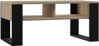 Topeshop Hucoco - aurea - Rectangular loft style coffee table - Dimensions 90x58x50 cm - Coffee table with 2 shelves