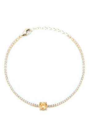 Sphera Milano 14K Gold Plated Cubic Zirconia Tennis Bracelet in Gold/orange at Nordstrom Rack