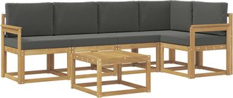 vidaXL Conjunto De Sof&aacute;s De Exterior 6 Uds. Blanco Y Antracita Vidaxl