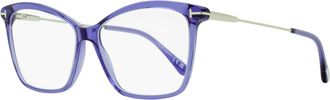 Tom Ford Womens Butterfly Blue Block Eyeglasses TF5687-B 081 Violet/Ruthenium 56mm