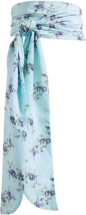 Ganni Printed Scarf in Iced Aqua at Nordstrom