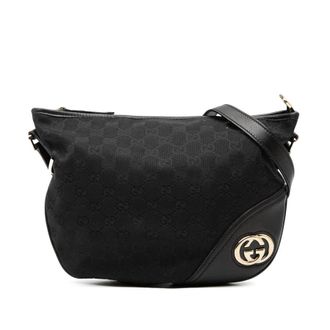 Gucci Pre-owned Gucci Medium GG Canvas New Britt Half Moon Crossbody Ladies DWIB3LAW5WFT215M