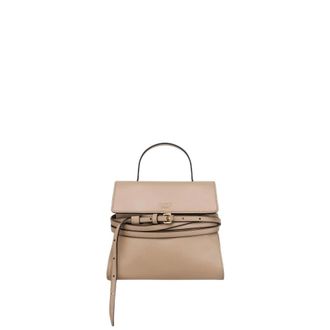 Moschino Handbags, female, Beige, Size: ONE SIZE Tie Me Bag Small