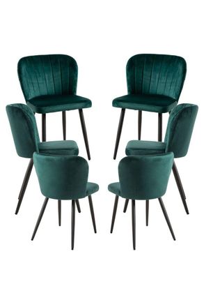 Regalos Miguel Regalos Miguel - Packs Sillas Comedor - Pack 6 Sillas Luk Terciopelo - Verde