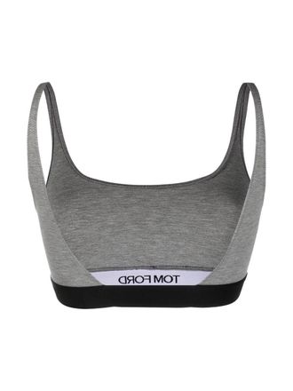 Tom Ford Womens Top Melange Grey Modal Tops