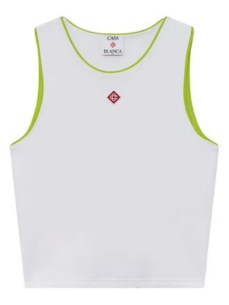 Casablanca contrasting-trim top - White