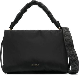 Coccinelle Zwarte Gestructureerde Design Schoudertas - Dames - Handtassen - Zwart - ONE Size - Tassen