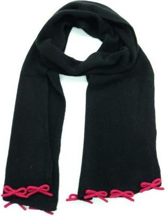 Portolano Bow Trim Scarf in Black/pomberry at Nordstrom Rack