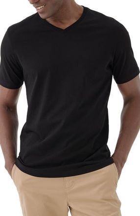 Pact Organic Softspun V-Neck Tee in Black at Nordstrom, Size X-Large