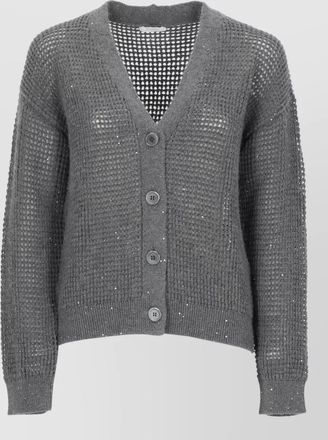 PESERICO ribbed sequin cardigan