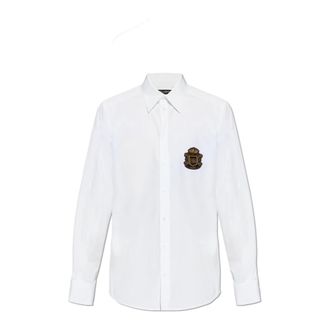 Dolce & Gabbana Formal Shirts, male, White, Size: 4XL Shirt with applique