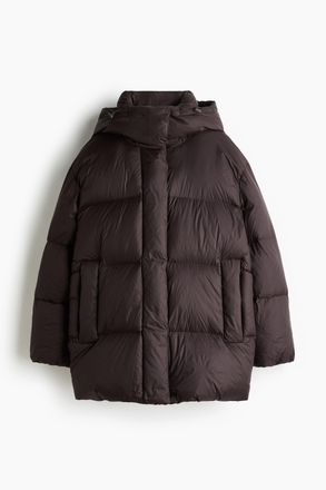 H&M Daunen-Pufferjacke mit Kapuze - Brown